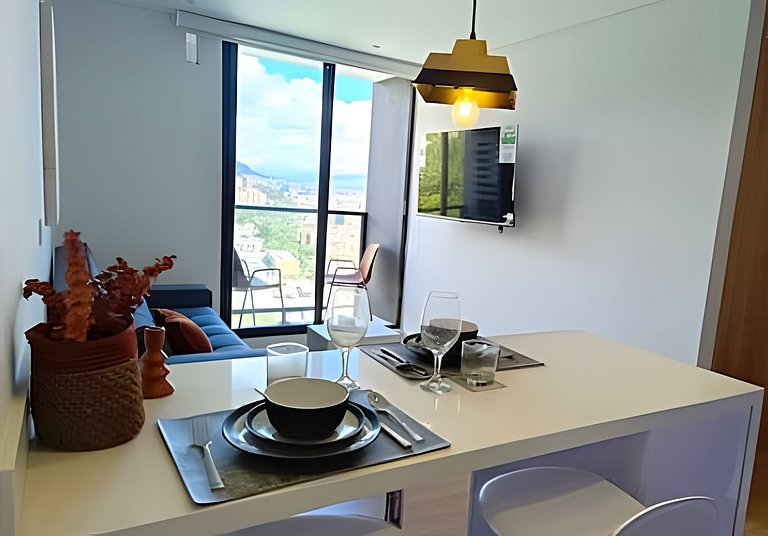 Comfort with panoramic balcony, parking, Usaquén
