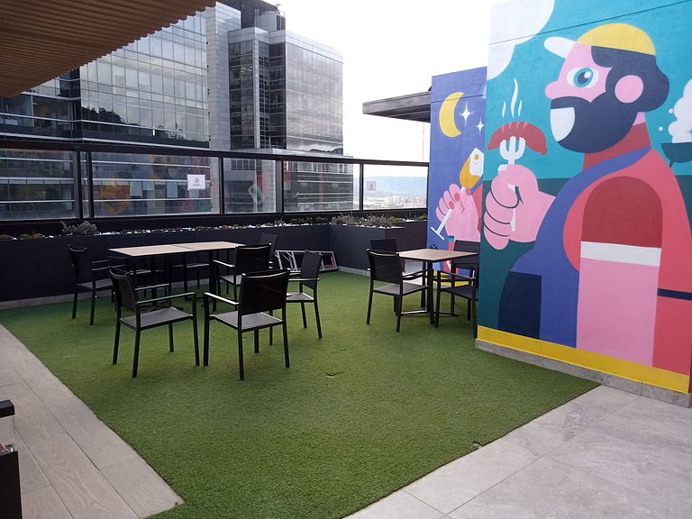 AH/Loft con Alexa, Parking, Gym, Coworking, Usaquén