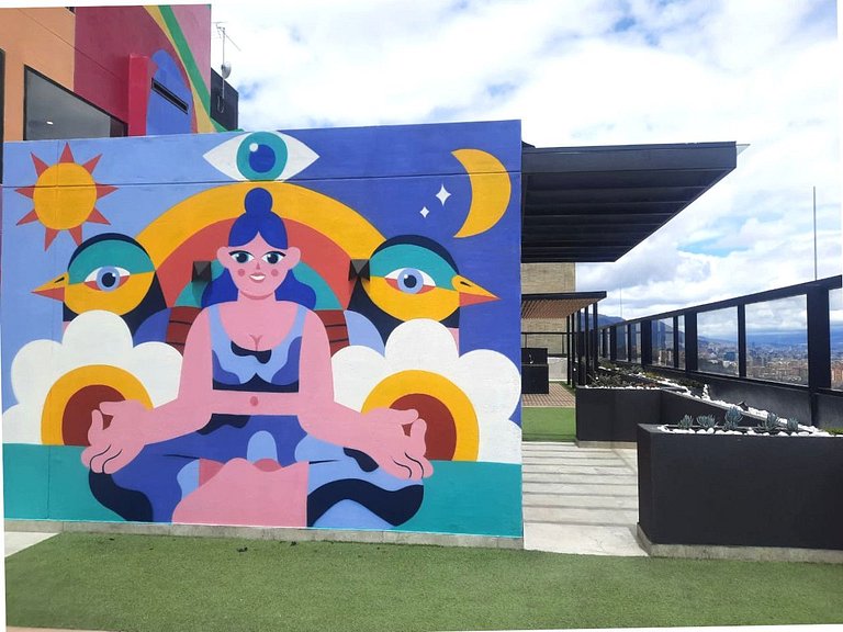 AH/Loft con Alexa, Parking, Gym, Coworking, Usaquén