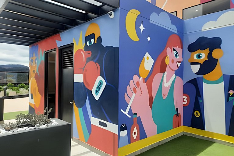 AH/Loft panorámico, Cama Queen, Coworking-Parking