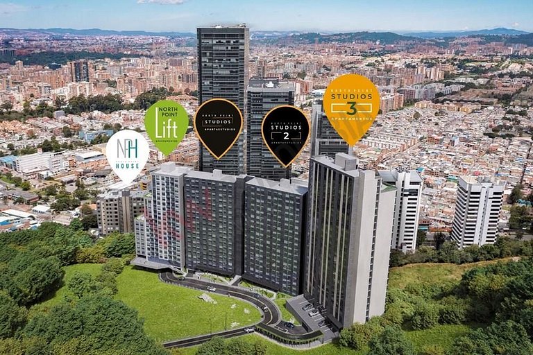 Vista panorámica, con estilo industrial, Usaquen