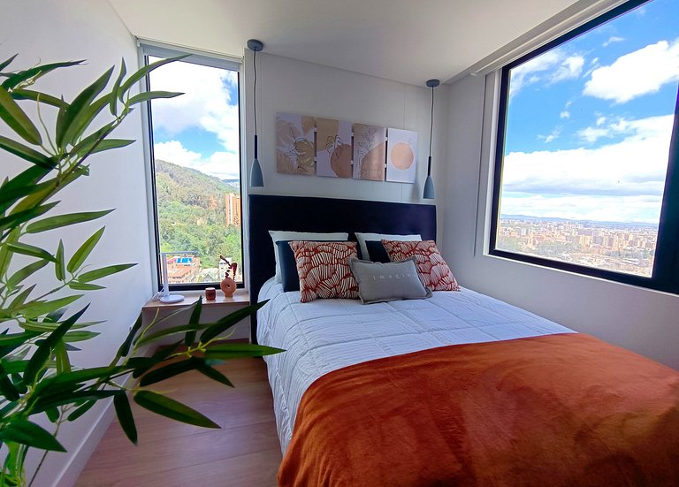 Comfort with panoramic balcony, parking, Usaquén