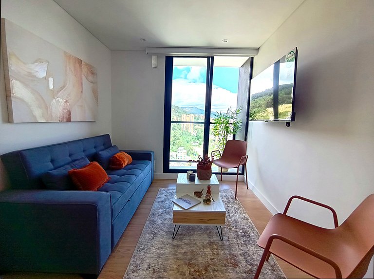 Comfort with panoramic balcony, parking, Usaquén