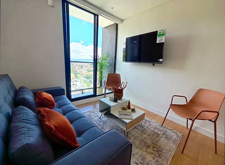 Comfort with panoramic balcony, parking, Usaquén