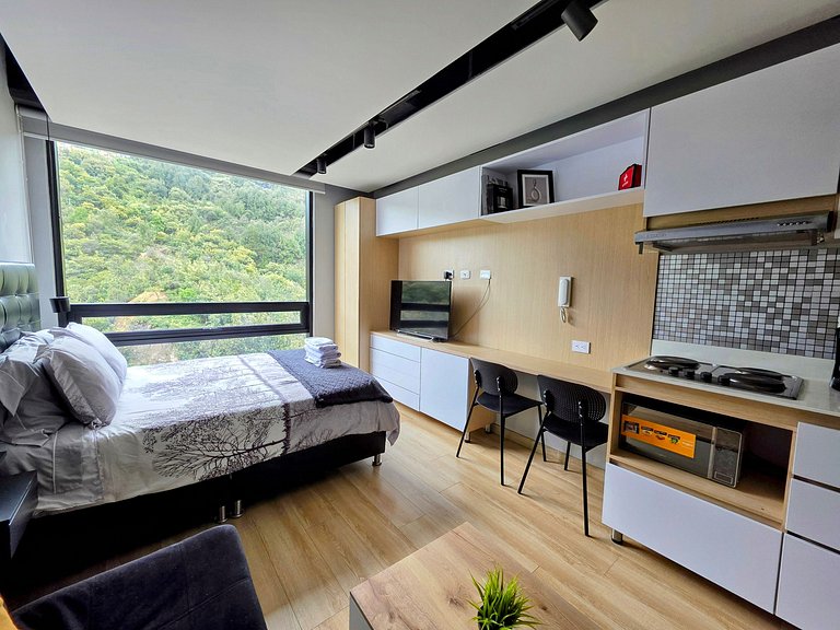 Loft piso 17, Vista natura, Coworking+Gym, Usaquén