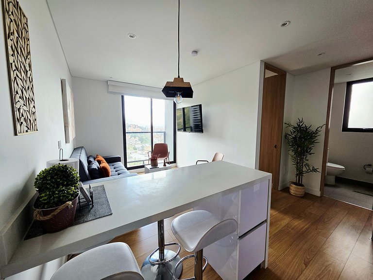 Comfort with panoramic balcony, parking, Usaquén