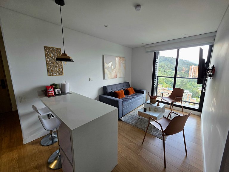 Comfort with panoramic balcony, parking, Usaquén