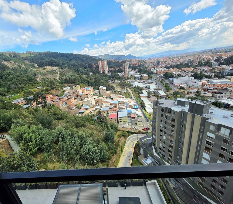 Comfort with panoramic balcony, parking, Usaquén