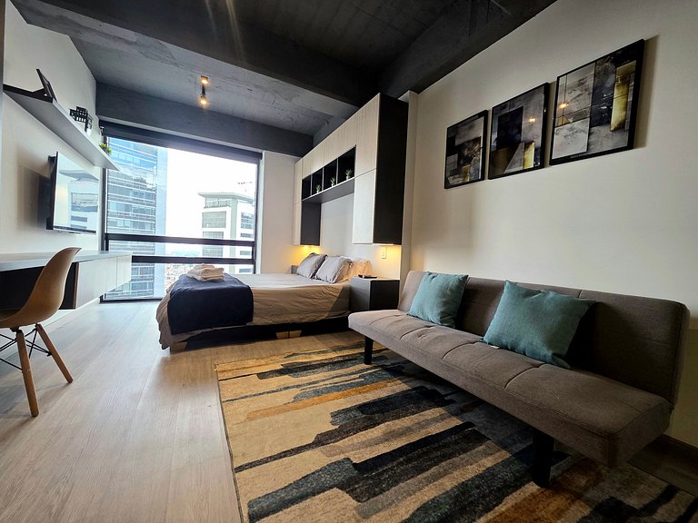 AH/Loft cama Queen, City View, Usaquén Bogotá