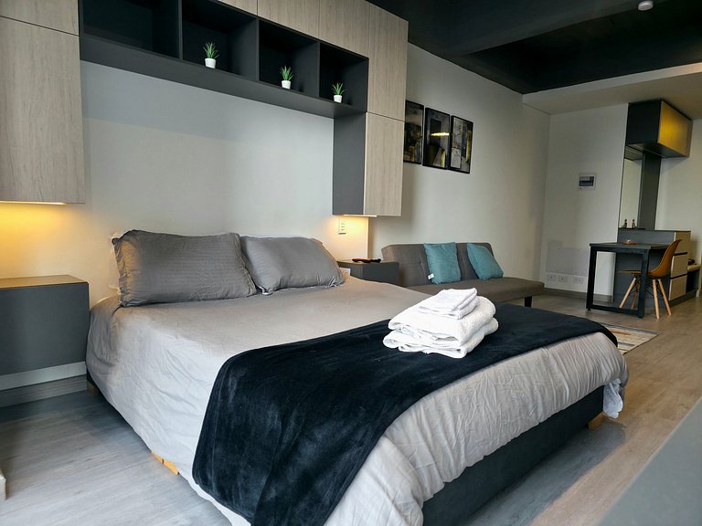 AH/Loft cama Queen, City View, Usaquén Bogotá