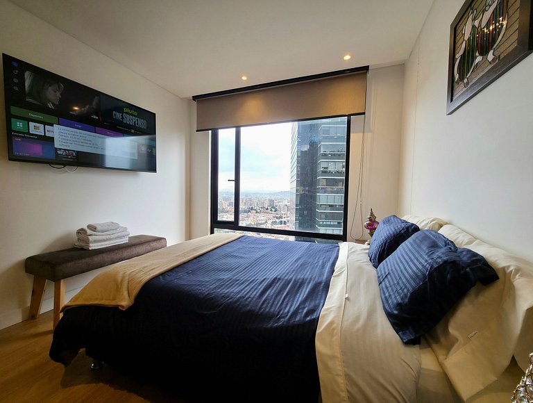 AH/Luxe penthouse con balcón,Wifi+Parking; Usaquén