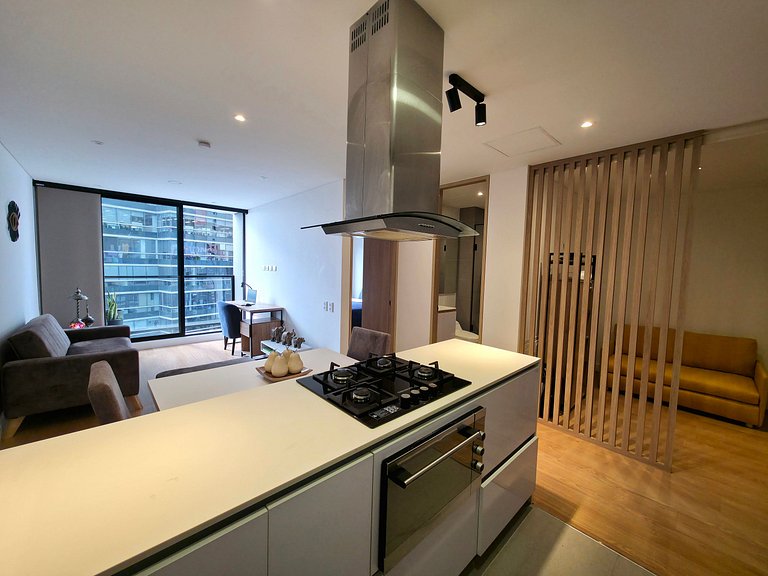 AH/Luxe penthouse con balcón,Wifi+Parking; Usaquén