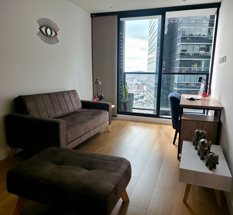 AH/Luxe penthouse con balcón,Wifi+Parking; Usaquén