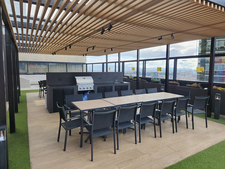 Loft piso 17, Vista natura, Coworking+Gym, Usaquén