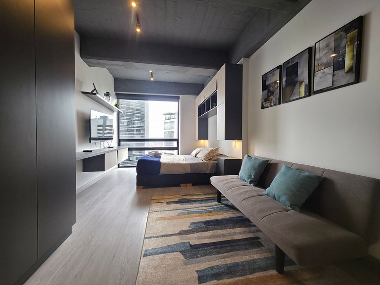AH/Loft cama Queen, City View, Usaquén Bogotá
