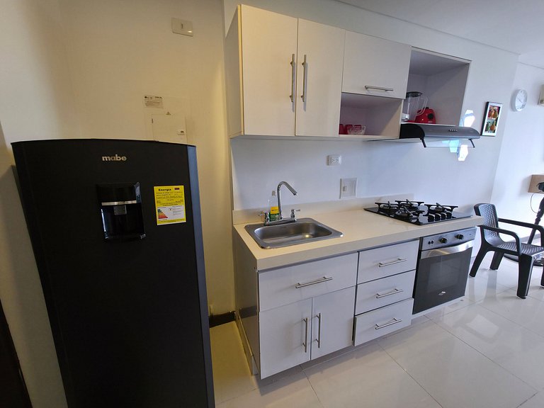 Loft acogedor con vista, piscina y balcón