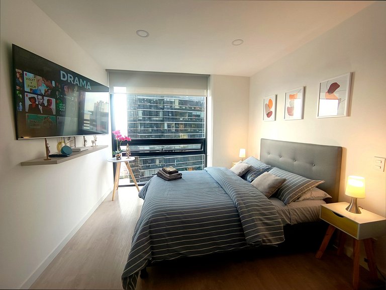 AH/Loft con Alexa, Parking, Gym, Coworking, Usaquén