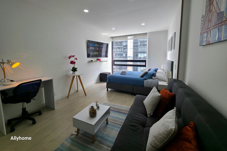 AH/Loft con Alexa, Parking, Gym, Coworking, Usaquén