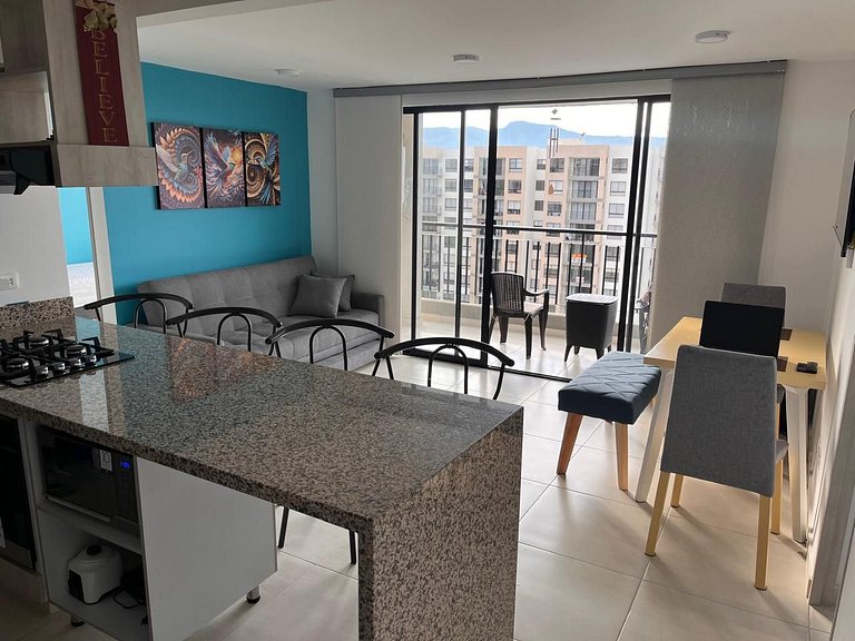 Apto Vacacional, 85 m², 3 Hab, Vista a las piscinas, Fusagas