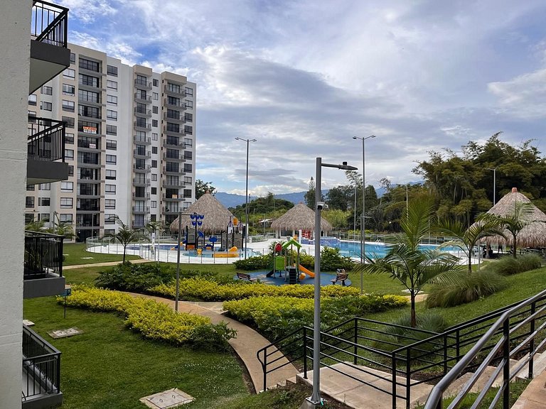 Apto Vacacional, 85 m², 3 Hab, Vista a las piscinas, Fusagas