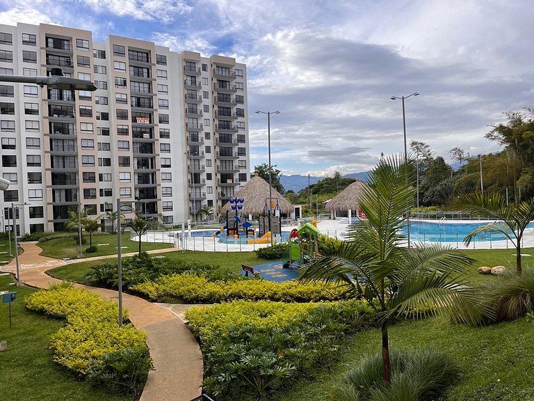 Apto Vacacional, 85 m², 3 Hab, Vista a las piscinas, Fusagas